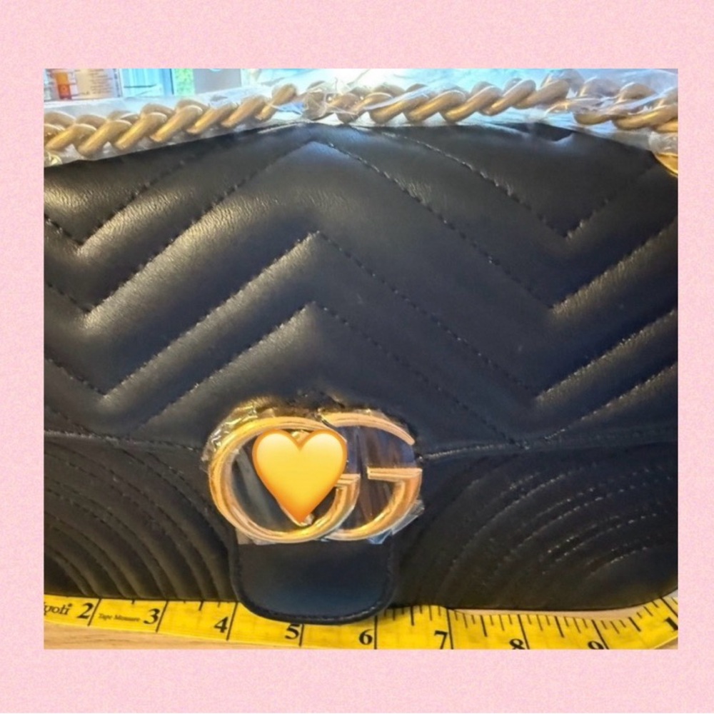 Luxury Black Quilted Shoulder Bag with Gold Accents